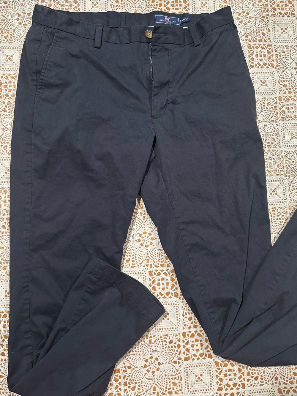 Vineyard Vines Men’s Navy Chino Pants 34x34 Flat Front Casual Preppy